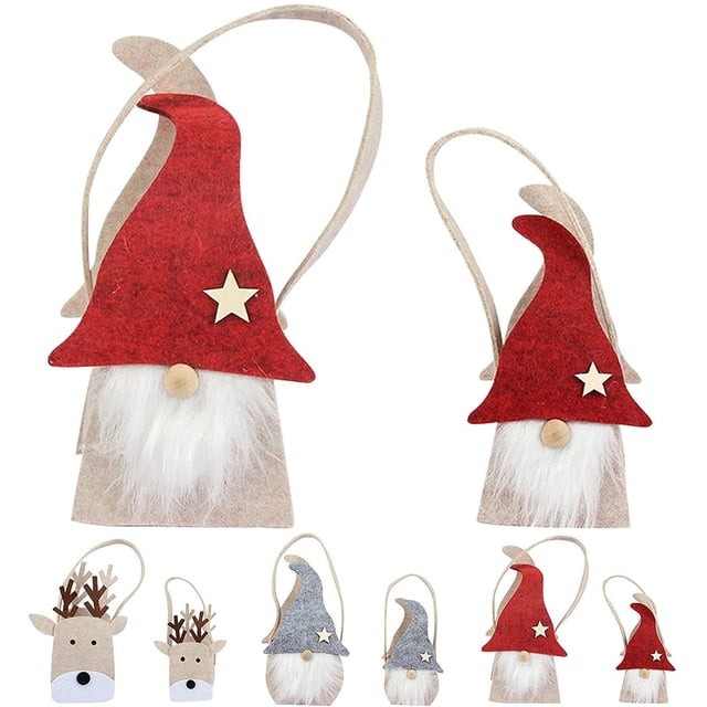 Suministros de Navidad Narutosak, 2 uds., bolsas decorativas para dulces con forma de Papá Noel, bolsas de regalo de fieltro, decoración navideña para el hogar, caqui Fokelyi JQWJ329-1