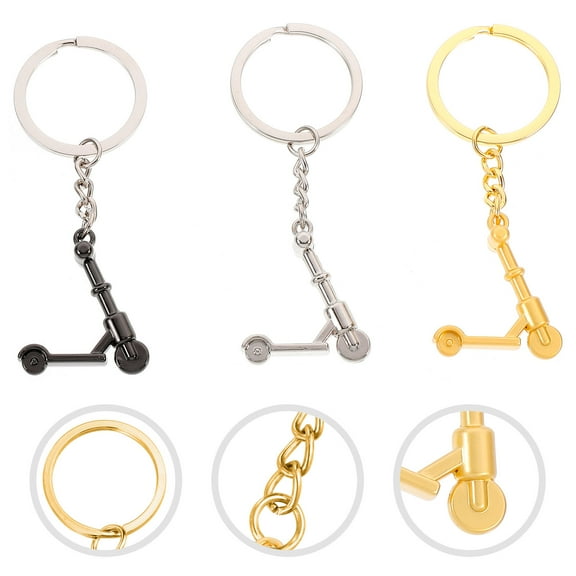 Pyramidti 3pcs Premium Mini Scooter Key Chains and Key Rings