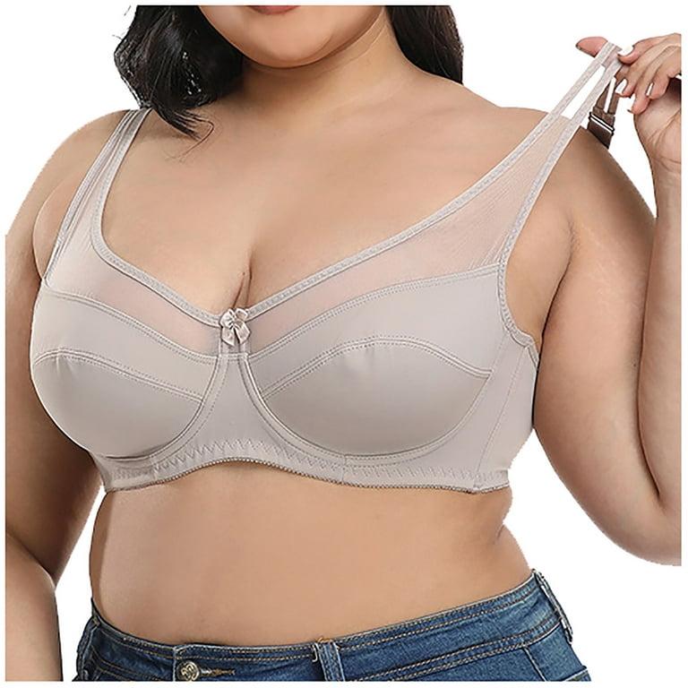 Ozmmyan Wirefree Bras for Women ,Plus Size Adjustable Shoulder Straps  Lace Bra Wirefreee Extra-Elastic Bra Active Yoga Sports Bras 40C-46D,  Summer Savings Clearance 