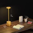 thumbnail image 2 of Lámpara de mesa LED recargable inalámbrica, lámparas de escritorio portátiles modernas de 34 cm, brillo de 3 niveles, luz para bar restaurante comedor (dorado), 2 of 4