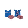 thumbnail image 2 of BemeyourBBs Toddler Baby Girl 4th of July Outfit Patriot Fourth of July Summer Independence Day Clothes American Flag Embroidered Backless Flying Sleeve T shirt Tops Plaid Ruffle Shorts Set, 2 of 9