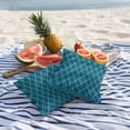 thumbnail image 2 of 2 Pack Outdoor Waterproof Throw Pillows, Teal Stripes Abstract Geometric Decorative Square Pillow Case Patio Pillows for Chair Couch Sofa 16x16in, 2 of 9