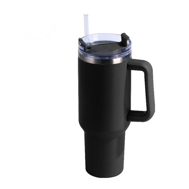 Taza térmica de acero inoxidable con tapa de pajita, 1,2 L
