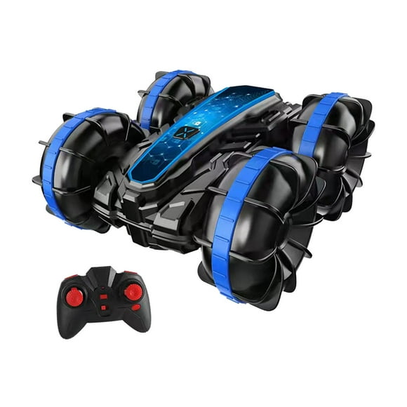 Coche a control remoto, juguete impermeable para agua, playa, piscina, juguetes recargables, rotación de 360 degree y surf en el agua para niños, Azul