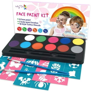 Dcenta Paint Palette 12 Colors Professional Face Paint Kit Safe & Non Toxic  Water Based Face and Body Painting Makeup Palette 