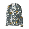 thumbnail image 2 of Rocae Flowers and Bee Print Breathable Sun Protection Hoodie Quick-Dry Lightweight Long Sleeve Hoodie Unisex Running Sports Shirt XX-Large, 2 of 9