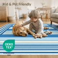 thumbnail image 4 of ODIKA 6'x9' Washable Area Rug Striped Alternating Band Contemporary Geometric Motifs Scandinavian for Queen Size Bedroom, Under Bed, Master Suite, Easy Care, Non-Shedding, 4 of 7
