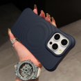 thumbnail image 1 of For iphone 16 Pro Max Ripple Liquid Silicon Shockproof Case For iPhone15 14 13 12 Pro Max Magsafe Wireless Charge Magnetic Cover Blue For iphone13Pro, 1 of 6