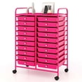 thumbnail image 1 of Costway 20 Drawers Rolling Storage Cart Art Craft Organizer on Wheels Multipurpose Hot Pink, 1 of 9