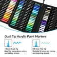 thumbnail image 5 of 72 Colors Acrylic Paint Markers, Dual Tip with Fine Tip and Brush Tip Pens for Stone, Wood, Calligraphy, Canvas, Ceramic, Metal, Glass, Rock Painting, DIY Crafts Art Supplies Kit, 5 of 9