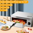 thumbnail image 3 of KOTEK Pizza Oven Countertop, 1450W Stainless Steel Electric Pizza Baker Oven with Insulated Handle & Removable Crumb Tray, Auto Shut-Off Timer, Commercial Pizza Maker for Kitchen Restaurant Home, 3 of 9