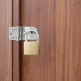 thumbnail image 2 of 1 Set 3 Inch 90 Degree Padlock Hasp Right Angle Door Clasp Hasp Lock (Silver), 2 of 4