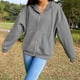 thumbnail image 3 of Abrigo largo con cremallera para mujer, abrigo clásico con capucha para mujer, sudadera con capucha para mujer Gris xl Yuyangstore Chaqueta con capucha para mujer, 3 of 8