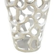 thumbnail image 5 of DecMode Silver Aluminum Metal Coral Cutout Decorative Vase, 8" x 8" x 19", 5 of 14