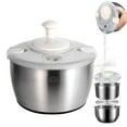thumbnail image 1 of 6L Stainless Steel Salad Spinner with Bowl – Large Capacity Vegetable & Fruit Washer & Dryer for Lettuce, Kitchen Pasta & Fries Strainer, 1 of 9