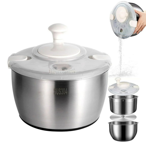 Clearance Sale! Dusknt Stainless Steel Salad Spinner