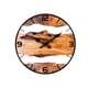 thumbnail image 1 of Reloj de pared de madera, reloj decorativo colgante, reloj de pared artístico redondo para Color marrón, 1 of 8