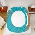 thumbnail image 5 of jejeloiu American Rugby Ball Queen Sheet Sets,Orange Cyan Bed Set For Boys Kids 4 Pieces, 5 of 7
