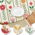 thumbnail image 4 of Pioneer Flower Floral Print Pattern Round Fitted Tablecloth with Elastic Edge,Dining Table Cover Waterproof,Outdoor Round Tablecloth for Camping,Dining,Indoor and Outdoor, 4 of 7