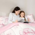 thumbnail image 4 of Manfei Ribbon Bow Knot Personalized Initial A Twin Comforter Sets 3-Piece for Girls Women,Kids Teens Pink Bow Shabby Chic Bedding Set,Pink Reversible,Microfiber Bedroom Decor, 4 of 6