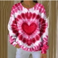 thumbnail image 4 of Qzwdhjm Women's Sweatshirt Crewneck Tie Dye Pullovers Loose Cropped Long Sleeve Tops for Women Purple L, 4 of 6