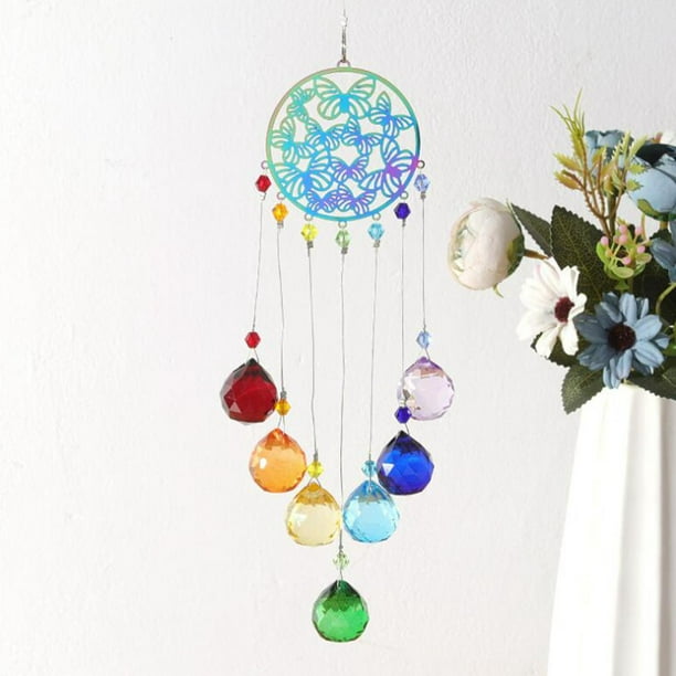 Campana de viento Colco colgante de cristal estilo mariposa