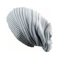 thumbnail image 4 of Striped Knitted Elastic Beanie Soft Loose Skull Cap Breathable Head Scarf Turban Chemo Hats For Women, 4 of 5