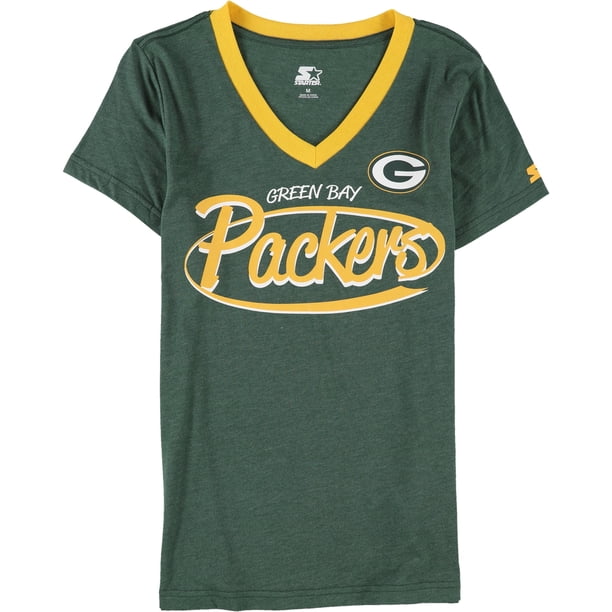 STARTER Camiseta gráfica Green Bay Packers para mujer, verde, mediana