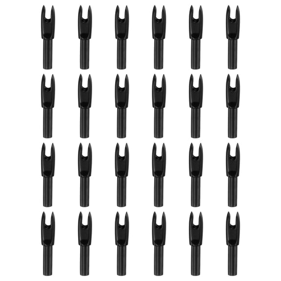 Uxcell Archery Arrows Nocks, Arrow Shaft Plastic Nocks Replacement Archery Arrows Tail Accessory 24 Pack Inside Diameter 4.2 mm Black - for (Hunting/Shooting/Compound/Recurve Bow)