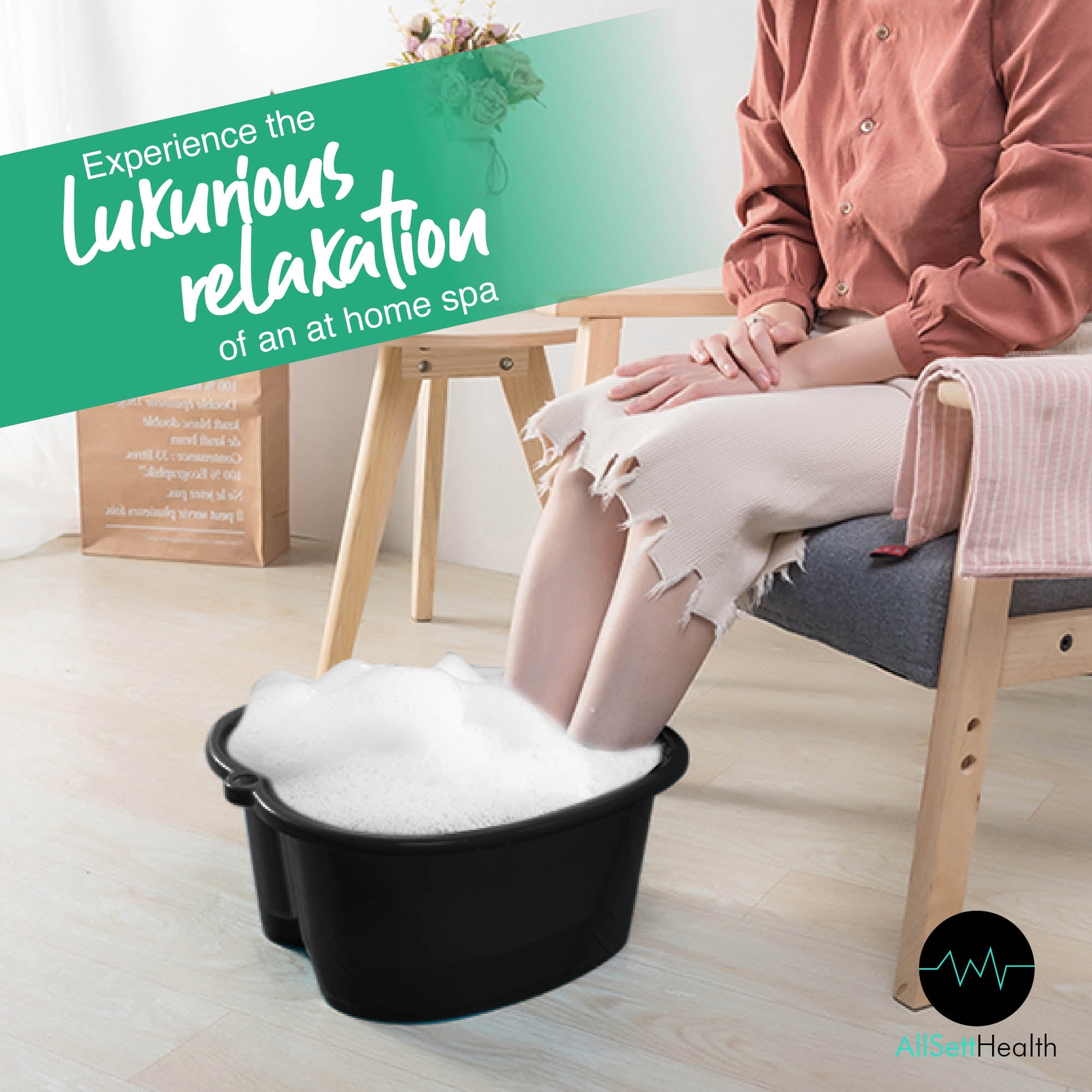 Foot Bath - Collapsible Foot Spa with Foot Massager rollers - Foot 
