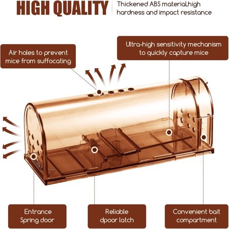 Jinyi Humane Mouse Traps Indoor for Home Live Mouse Trap for House Rat Traps Indoor Outdoor Live Catch No Kill for Small Rodent Voles Hamsters Moles (4Pack)