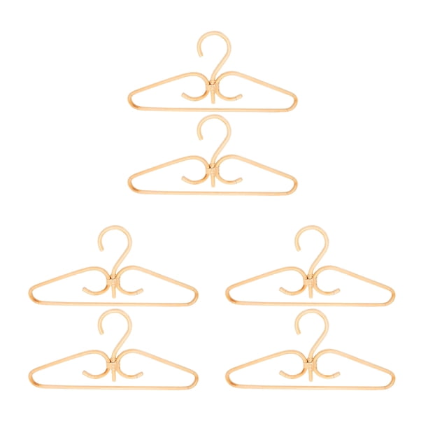 Colgador de Ropa de Ratán de 6 Piezas Colgador de 3 Ganchos Tejido Una Mano de Ratán Natural para El Hogar Armario Decoración de Tienda de Ropa 40X20cm
