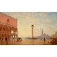 thumbnail image 2 of Charles Clement Calderon 24x16 Black Ornate Framed Double Matted Museum Art Print Titled: View of the Piazza San Marco, Venice, 2 of 5