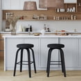 thumbnail image 2 of S-HOME Swivel Bar Stools Set Of 2,  Fabric Upholstered 30 Inch Height, Ideal For Restaurants And Home Use，Black, 2 of 8