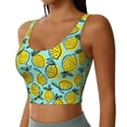 thumbnail image 2 of Goofa Lemon1 Printed Sports Bras for Women, High Impact Running Bra Workout Crop Tank Tops Longline Sports Bra Push up-Medium, 2 of 9