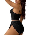 thumbnail image 4 of 2 Pack Womens Cami Pajama Sets Solid Color Tank Top Pjs and Shorts Camisole Lounge Set Fashion Women Sleeveless Nightwear Short Sleepwear Set, 4 of 6