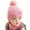 Pink, variant on Baby Kids Boy Girl Pompom Hat Winter Warm Knit Bobble Cartoon Cap Scarf Set Swim Hats Baby Girl Top Knots