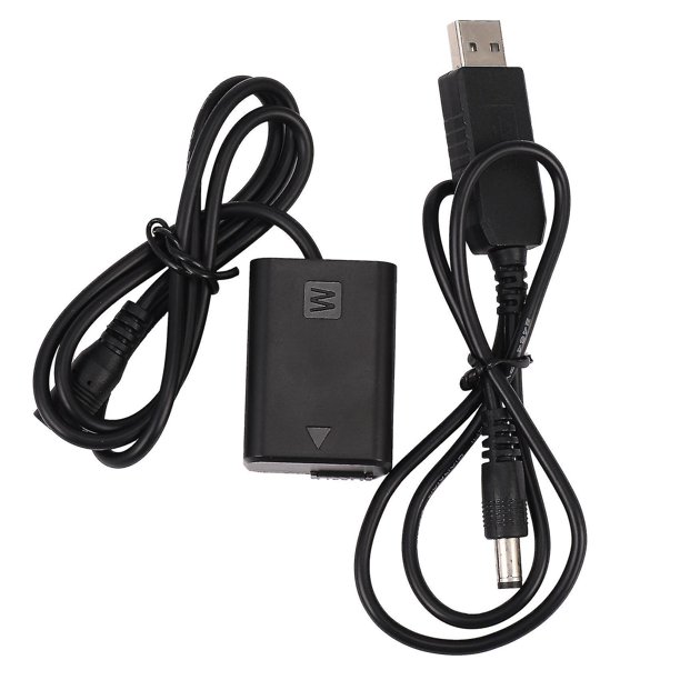 Batería ficticia Np-fw50 con adaptador USB de banco de energía de CC (5v 2a) Compatible con A7r, A7, A7s, A7s Ii, A5000, A5100, A