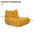 thumbnail image 4 of HIUU Togo Sofa Cream Style Adult Bean Bag Fireside Chair,Bean Bag Chair,Yellow, 4 of 8