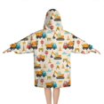 thumbnail image 2 of Cartoon Construction Vehicles Traffic Cones Blanket Hoodies for Kids 6-13YR Oversize Wearable Blanket Hoodies for Boys Girls Teens, 2 of 7