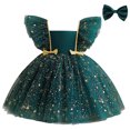 thumbnail image 1 of toraway Robes pour Enfants 8-9 Ans Filles Tout-Petits Noël Manches Volantes Robes Imprimés Robe Princesse Ensemble Bandeaux 1-2 Ans, 1 of 4