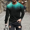 thumbnail image 1 of AherBiu Chemises à Manches Longues pour Hommes Grande Taille Col Rond Chandail Automne Hiver Dégradé Athlétique Course Extérieur, 1 of 5