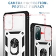 thumbnail image 4 of Decase Shockproof Rugged Case with Built-in Ring Kickstand & 360° Full Protection Anti-Scratch Privacy Slide Cover for Samsung Galaxy S20 FE,Magnetic Car Mount Compatible, Card Slot Design,A, 4 of 11