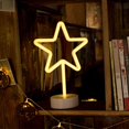 thumbnail image 5 of Lámpara LED de neón con forma de estrella, color blanco cálido, con Base, funciona con pilas, alimentada por USB, luces de decoración navideña para el hogar, 5 of 5