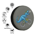 thumbnail image 4 of Yiaed Fun Riding Dinosaur Print Tire Wheel Cover, Waterproof Spare Tire Cover Fit for Jeep, Truck,Trailer, RV, SUV, Camper and Most Vehicle-16 inch, 4 of 6