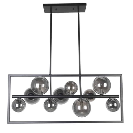 Dainolite GLA-3310HP-MB Glasgow 10-Light 33 Black Glass Pendant Light G9