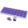 thumbnail image 1 of Organisateur de Pilules Mensuel, Grande Boîte de Pilules de Voyage 31 Jours, Étui à Pilules Quotidien, Conteneur de Pilules pour Vitamines, Médicaments, Suppléments, Huile de Poisson, Violet, 1 of 4