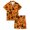 Orange, variant on Toddler Girl Outfits 2 Piece Halloween Cartoon Print Short Sleeve Lapel Pocket Top And Shorts At Home Wear Baby Girls' Clothing Sets 3 Years-4 Years