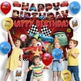 thumbnail image 3 of Car Birthday Decorations, Car Party Supplies Party Tableware Set - Lightning Mcqueen Birthday Party Plates Tablecloths Cake Topper Balloons Napkins Banners etc for  Lightning Mcqueen Birthday Party, 3 of 7