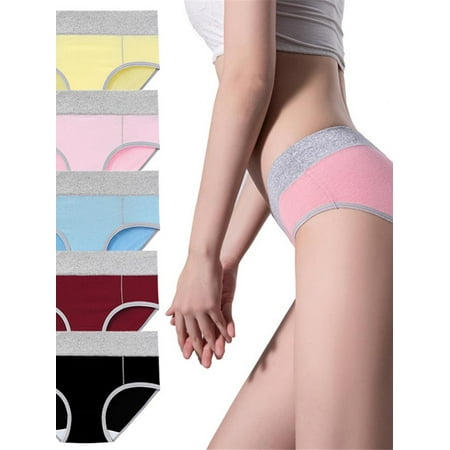 

Women s Plus Size Cotton High Waist Soft Hip Lifting Briefs Underwear 5 Pack